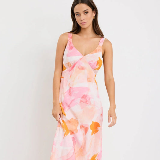 Romance Floaty Maxi Dress - Sunset Print