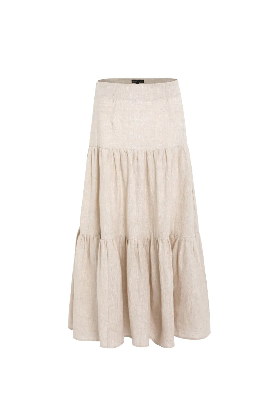 Blazing Tiered Linen Skirt - Sand