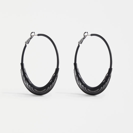 Solf Hoop Earring - Black