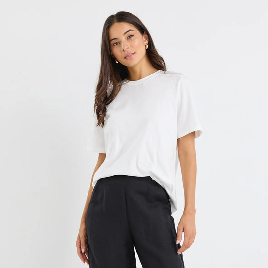 Street Crew Neck Boxy Tee - Ivory