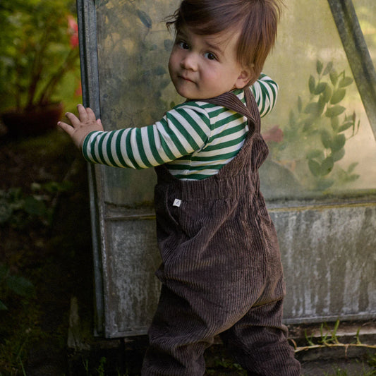 Teddy Cord Overalls - Pinecone