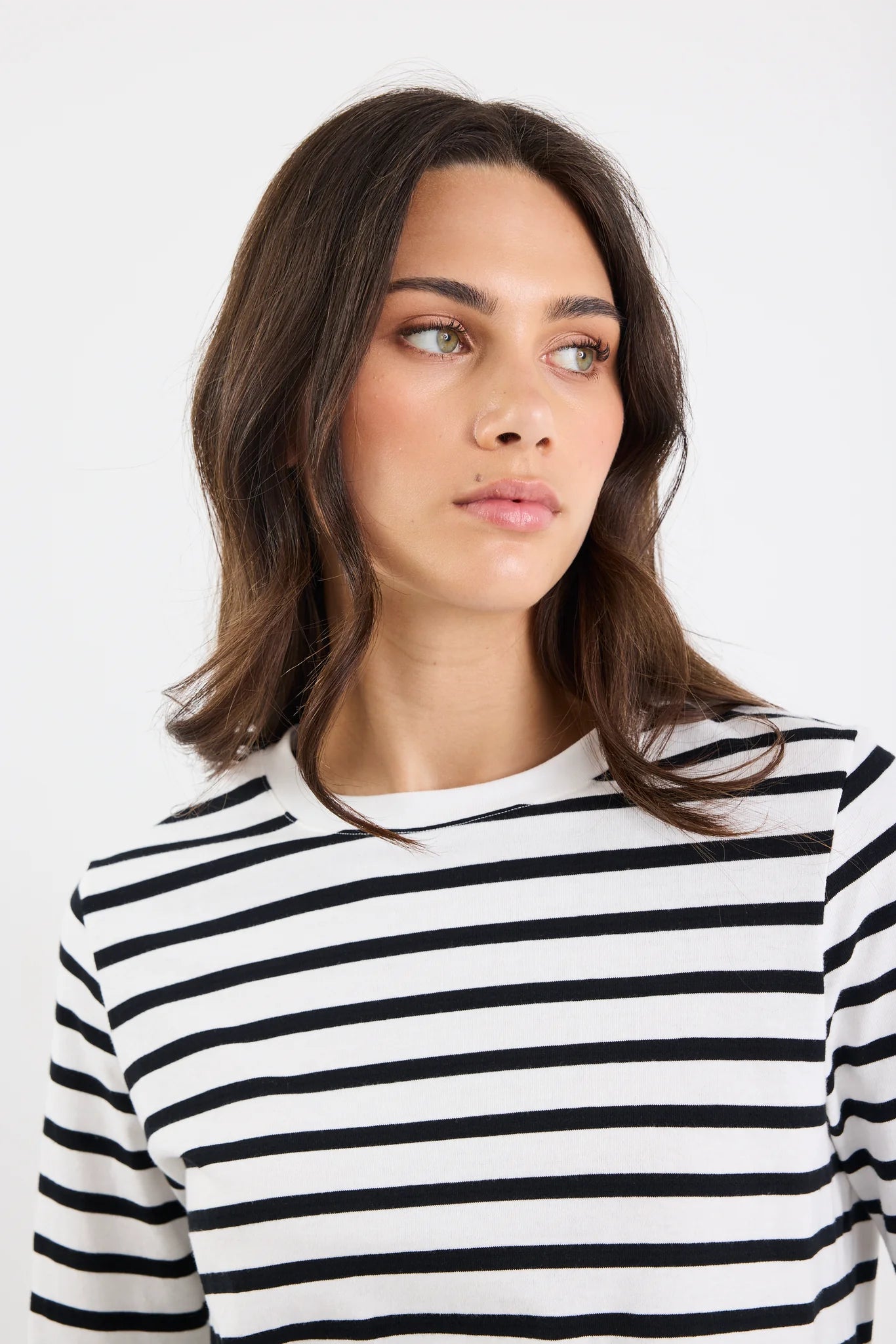 Tether Long Sleeve Tee - Black & White Stripe