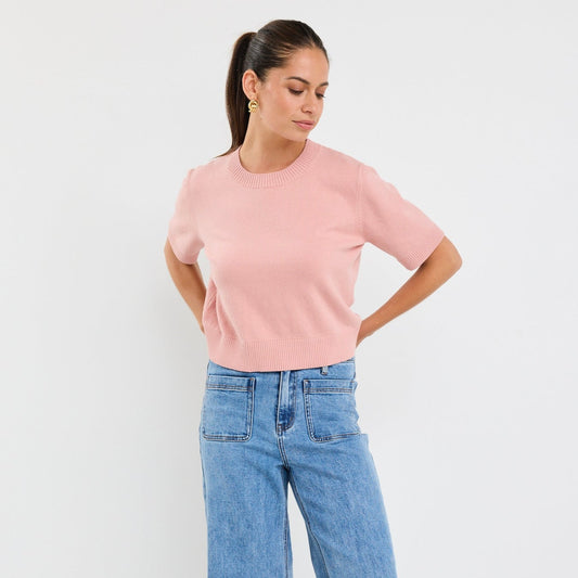 Topic Cashmere Blend Tee - Blush