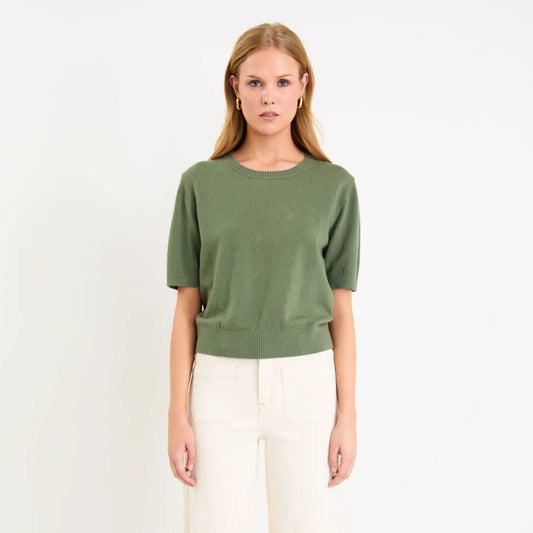 Topic Cashmere Blend Tee - Khaki