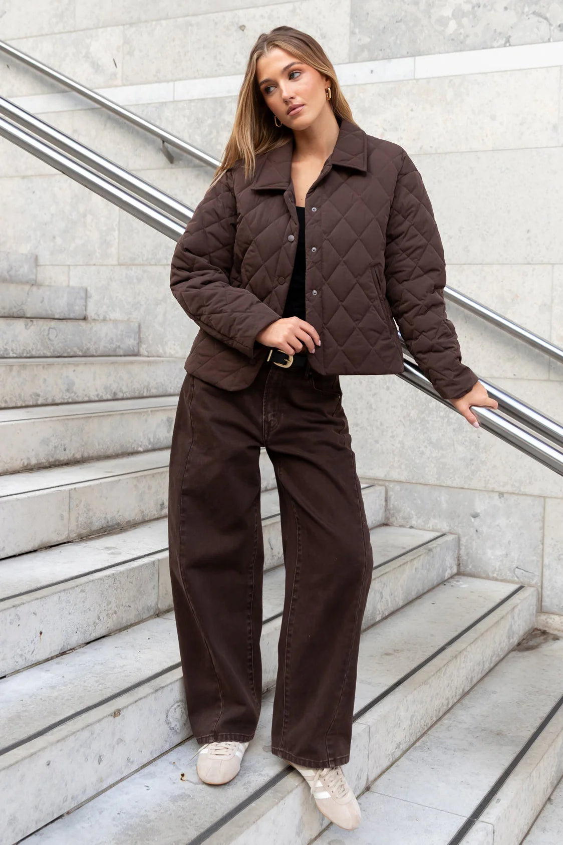 Varsity Barrel Jeans (Forward Seam) - Chocolate