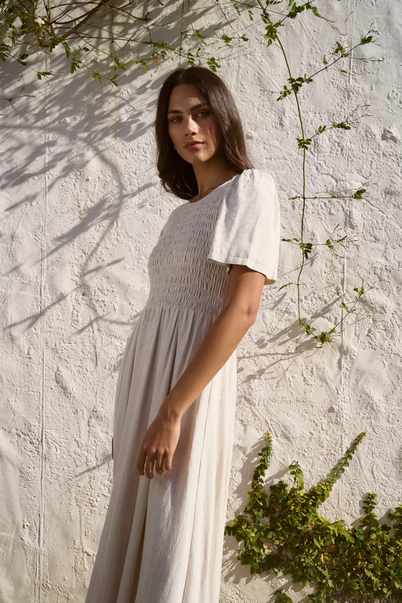 Wren Midi Dress - Natural
