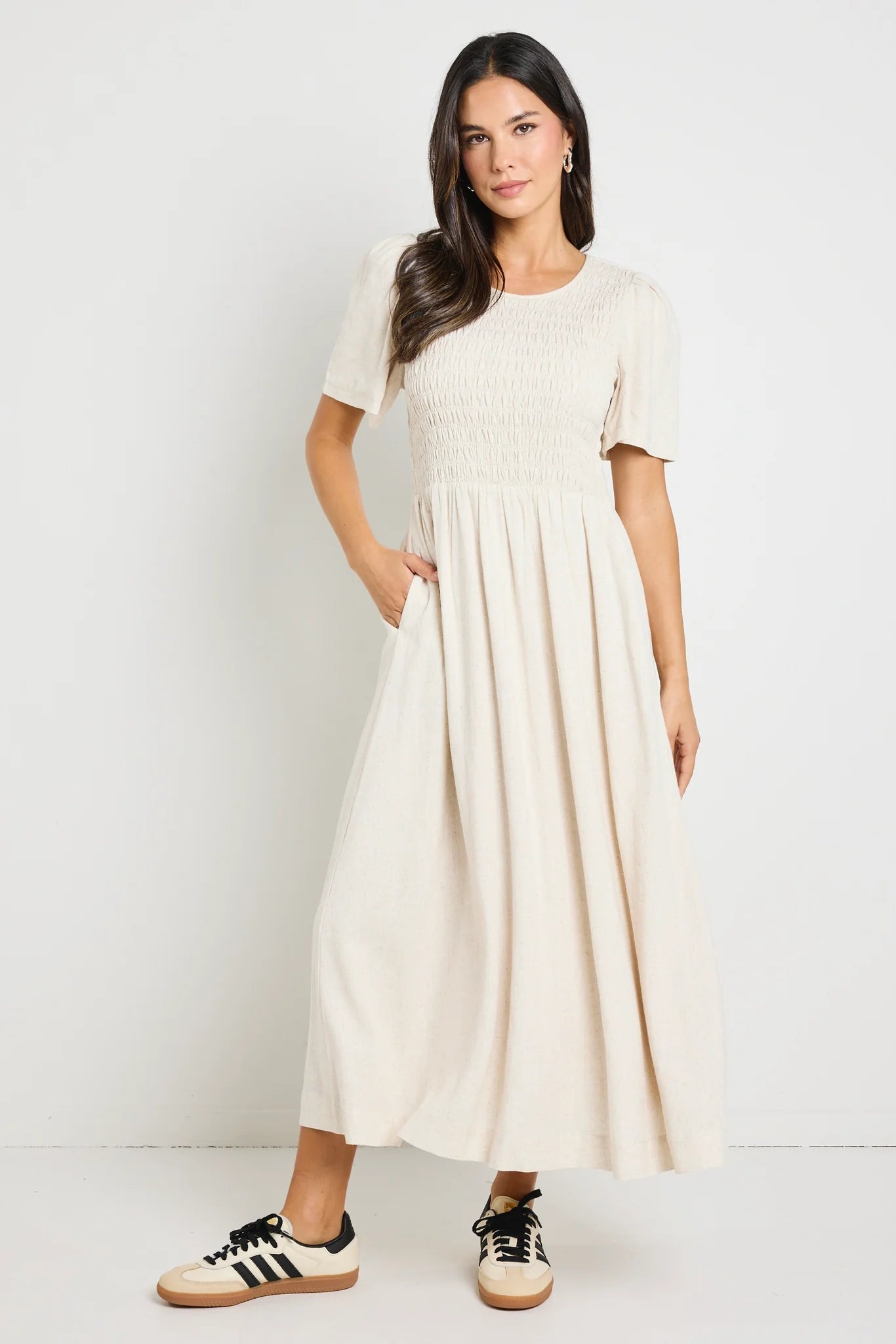 Wren Midi Dress - Natural
