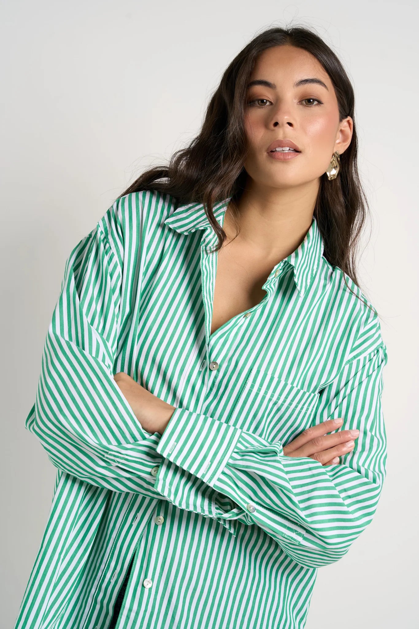 You Got This - Green Stripe Oversized Shirt