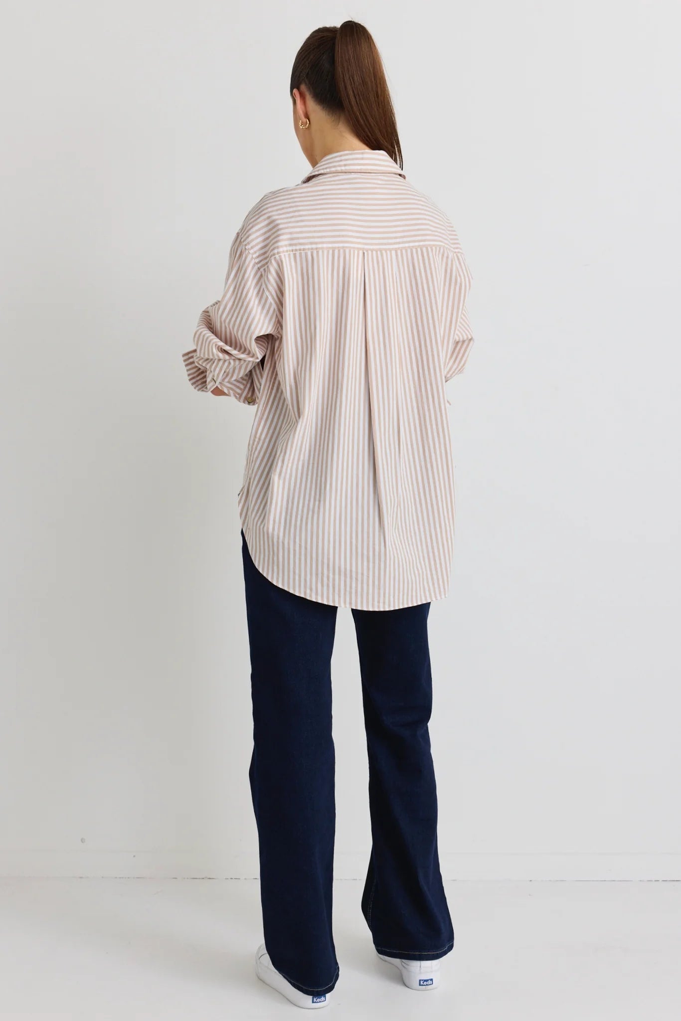 You Got This Ecru Stripe Poplin Oversized Shirt - Ecru
