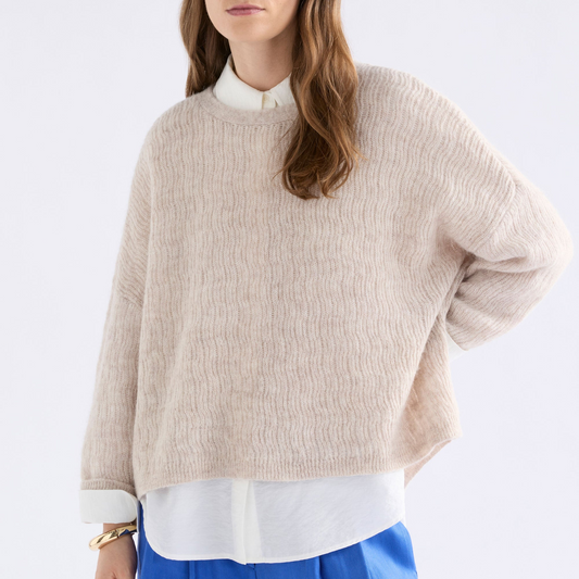 Agna Pattern Sweater - Ecru