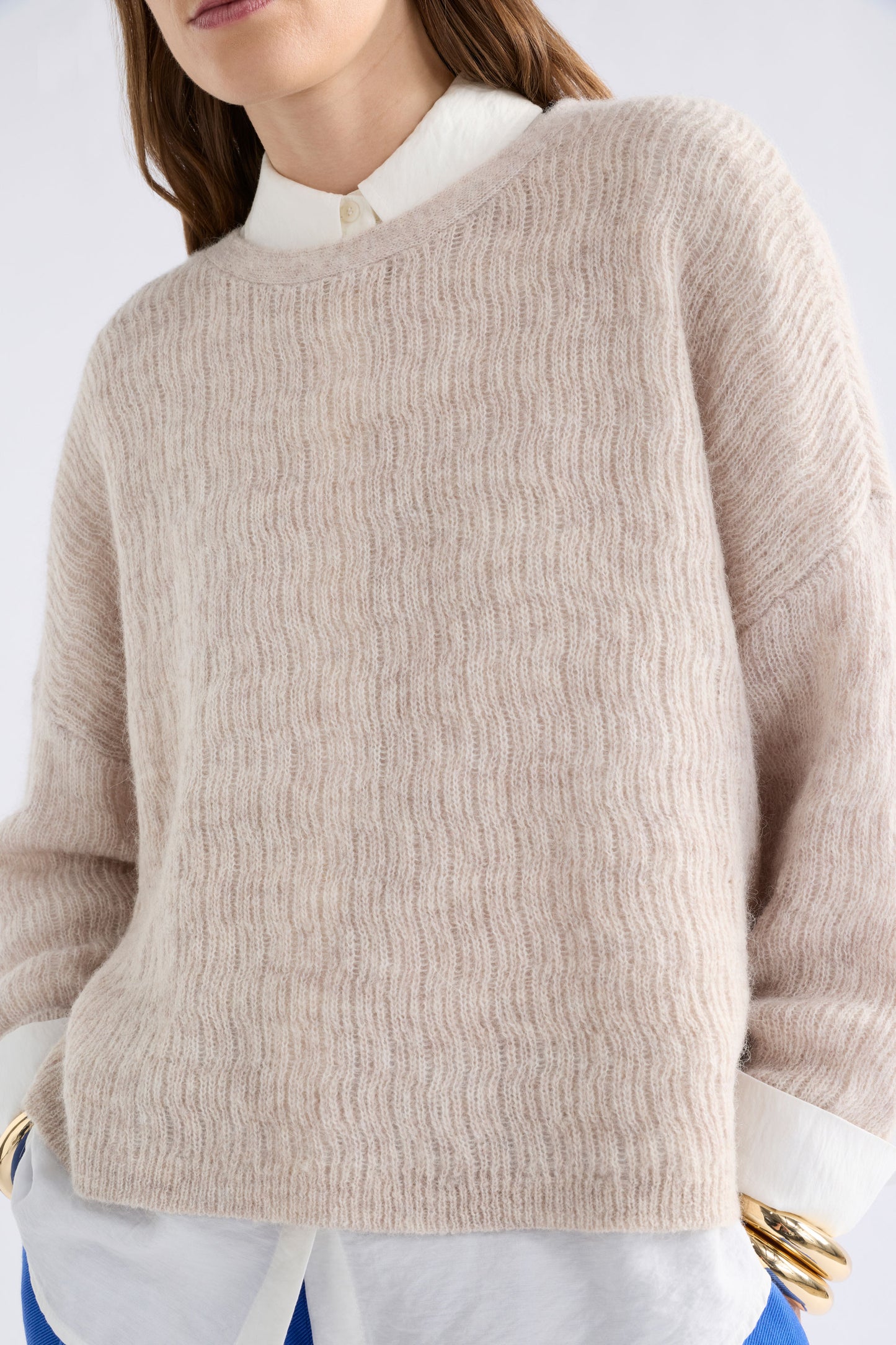 Agna Pattern Sweater - Ecru