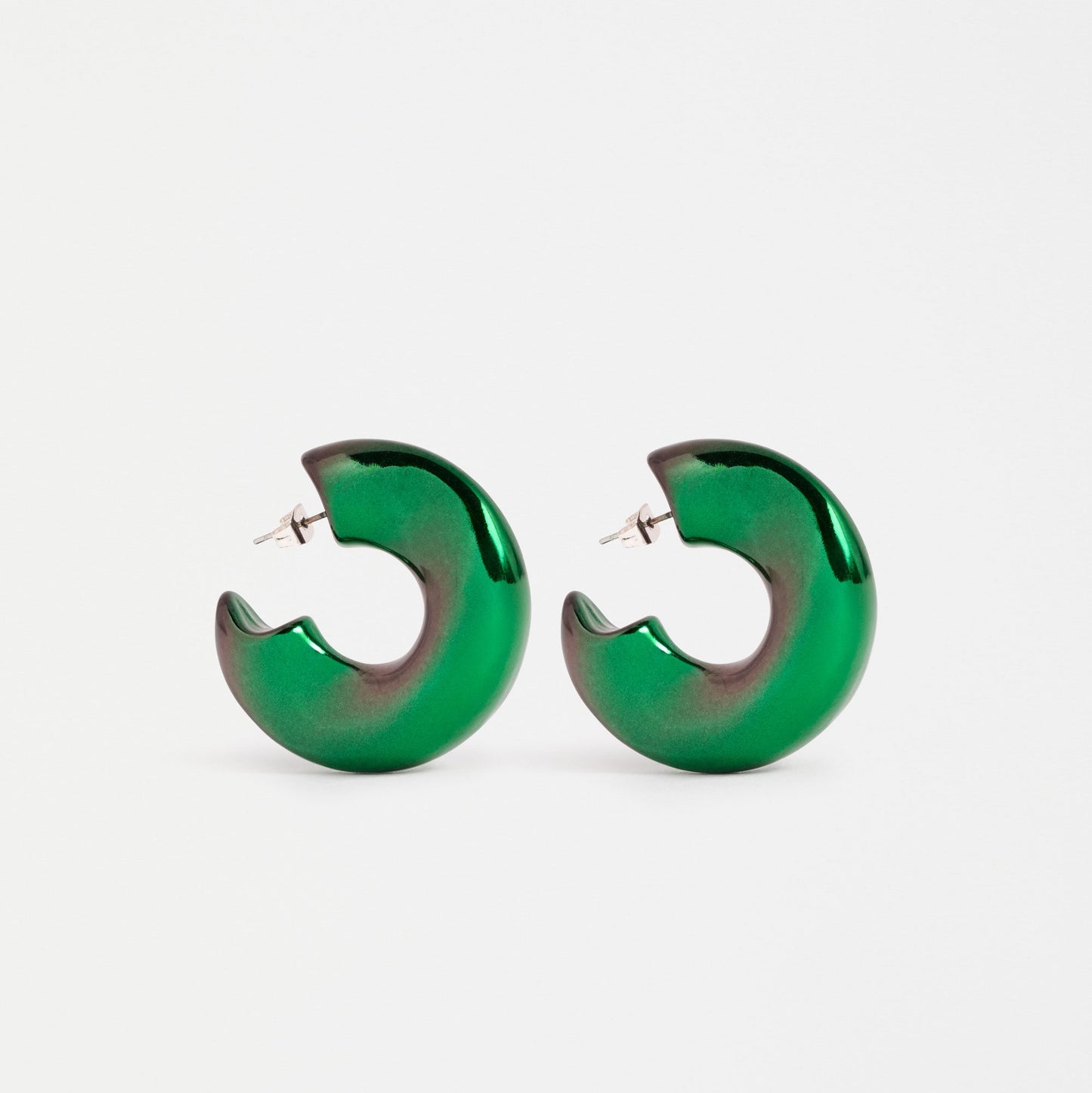 Askla Ombre Hoop Earrings - Green-Black