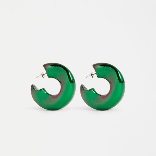 Askla Ombre Hoop Earrings - Green-Black