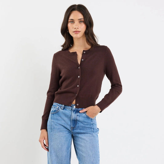 Autograph Cardigan - Chocolate