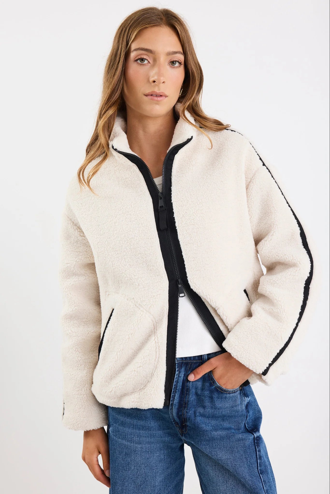 Chalet Sherpa Collared Jacket - Taupe