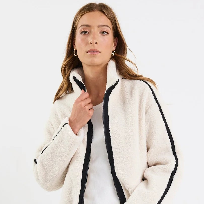 Chalet Sherpa Collared Jacket - Taupe