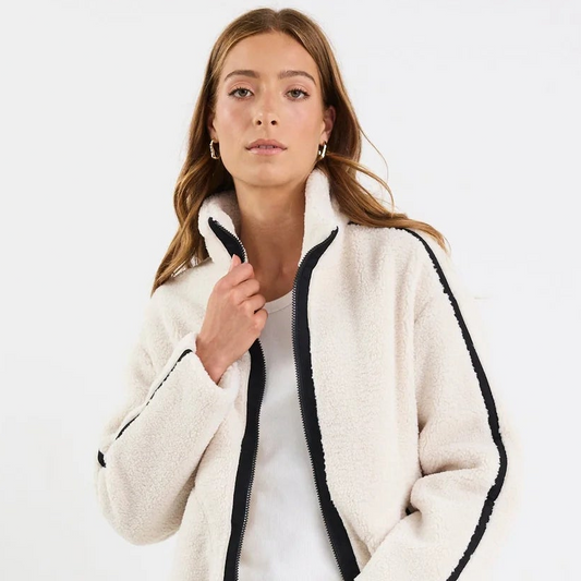 Chalet Sherpa Collared Jacket - Taupe