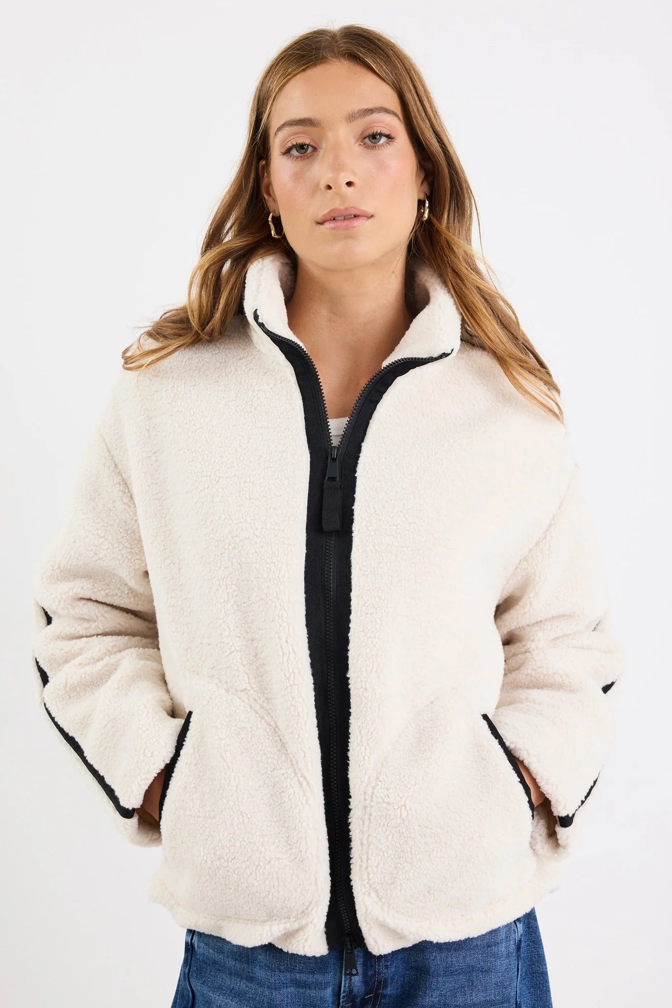 Chalet Sherpa Collared Jacket - Taupe