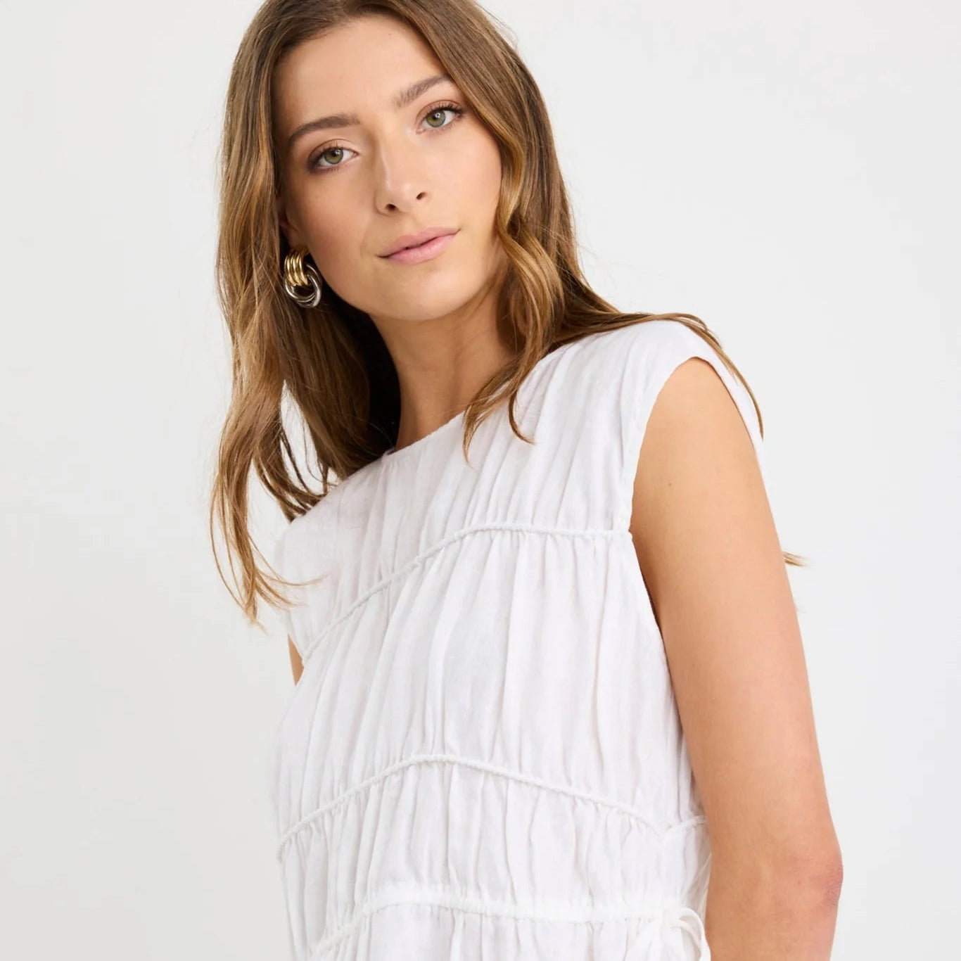 Context Linen Sleeveless Top - Ivory