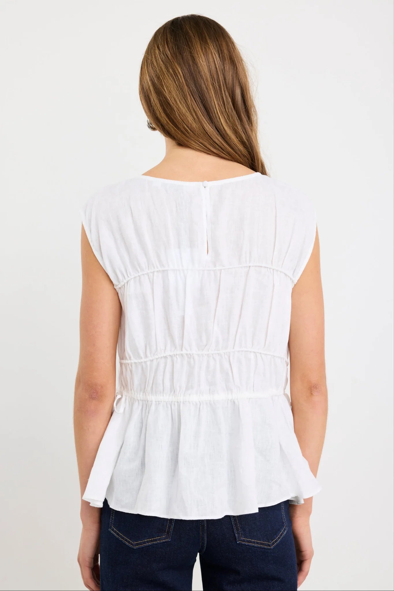 Context Linen Sleeveless Top - Ivory