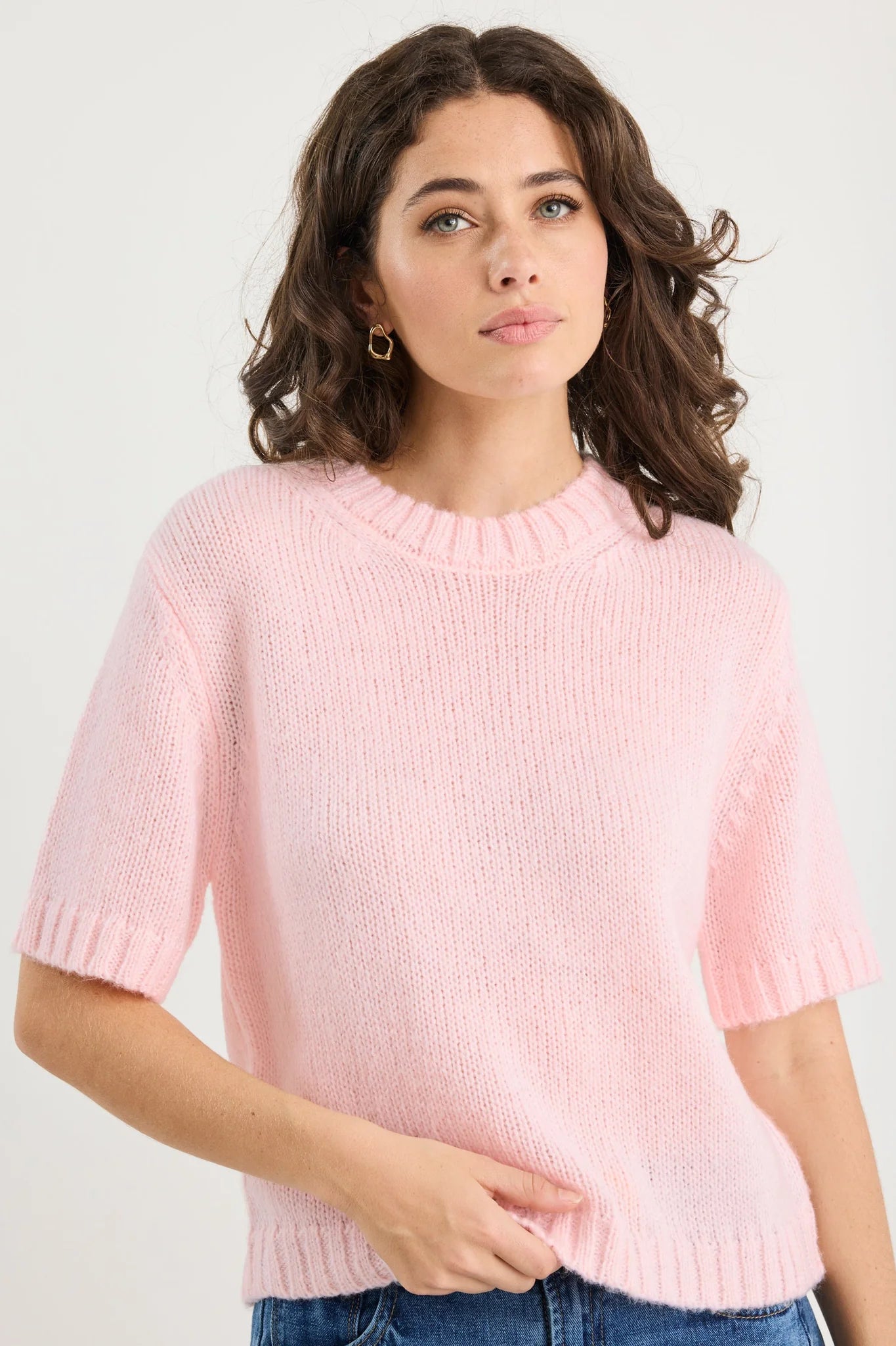 Countess Soft Knit Tee - Blush