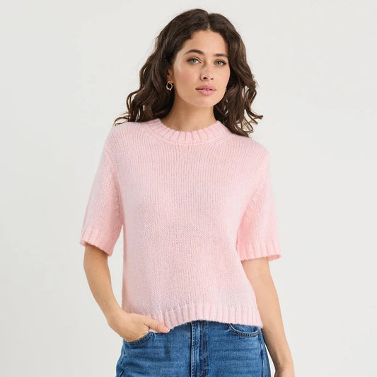 Countess Soft Knit Tee - Blush