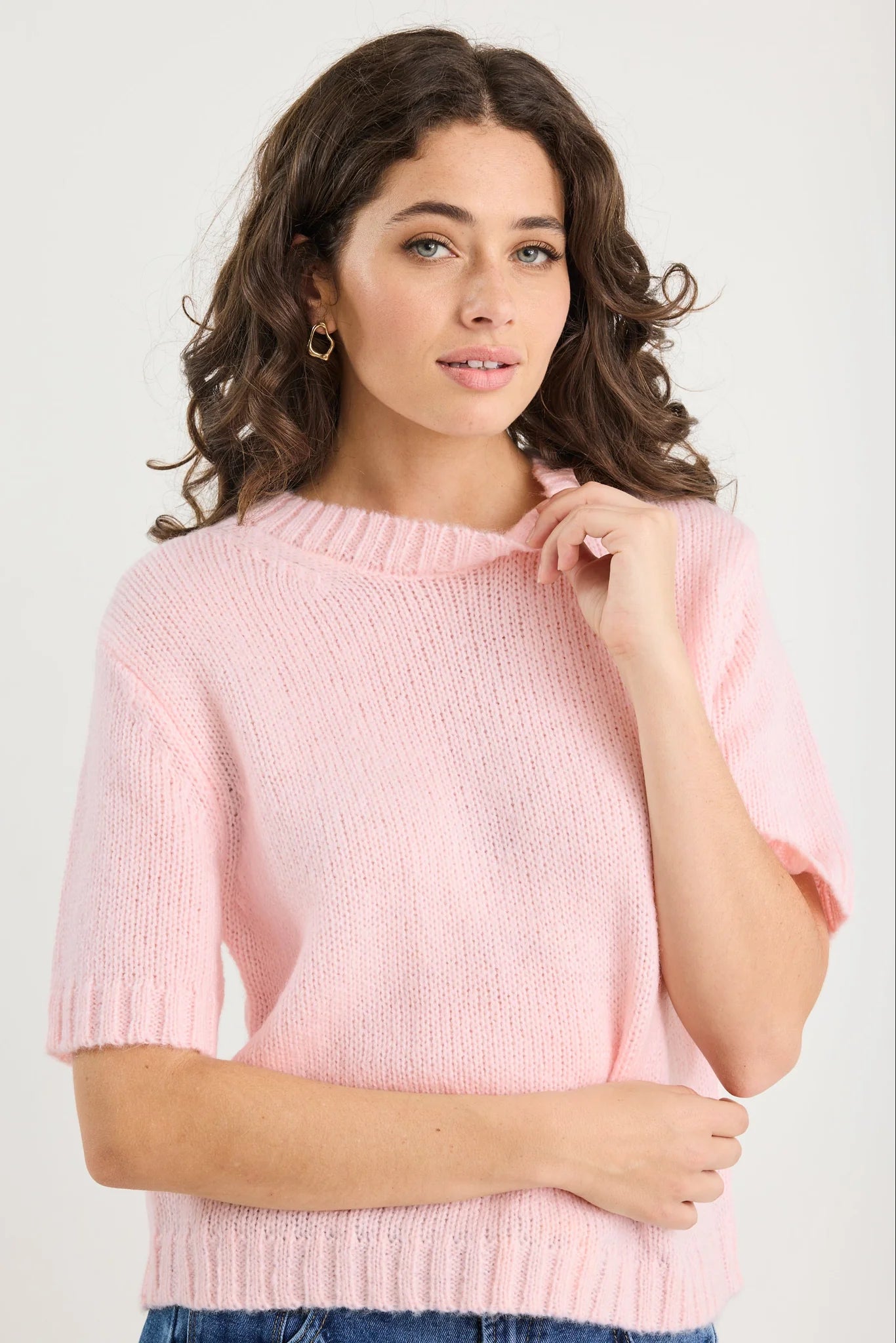 Countess Soft Knit Tee - Blush