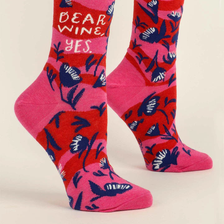 Dear Wine, Yes - Crew Socks