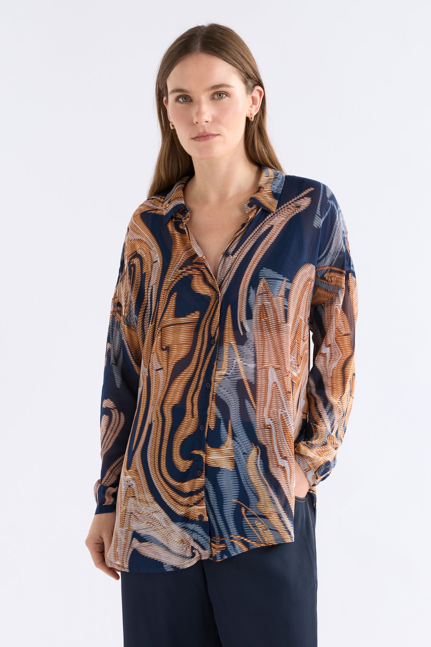 Eir Sheer Shirt - Brandr Print