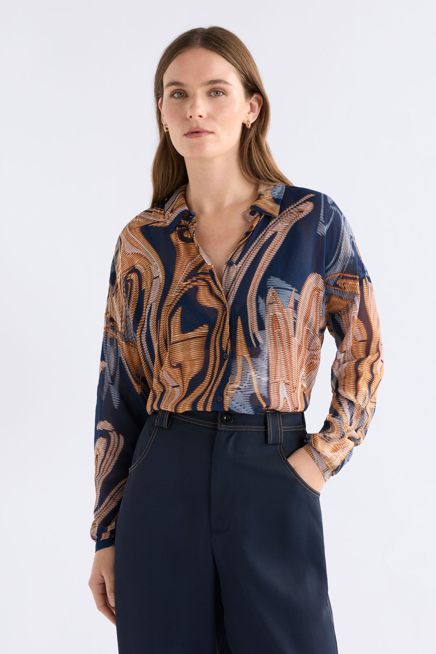 Eir Sheer Shirt - Brandr Print