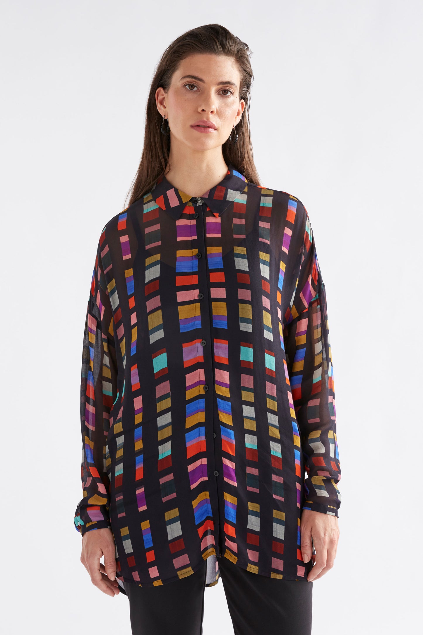 Eir Sheer Shirt - Tessela Print
