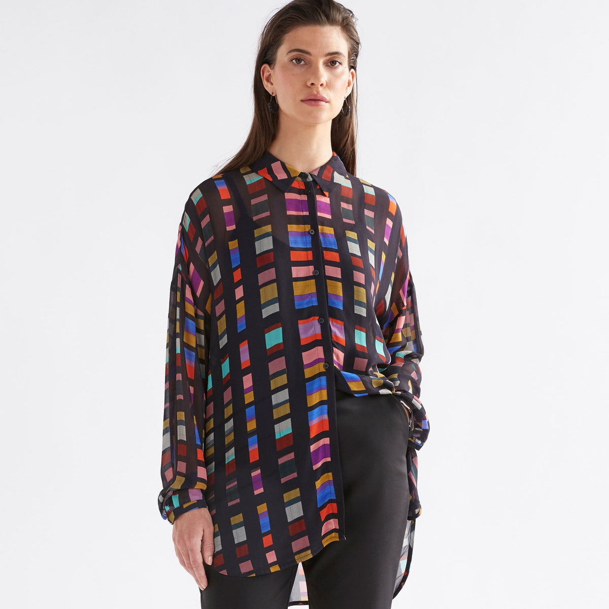 Eir Sheer Shirt - Tessela Print – Ruby Six