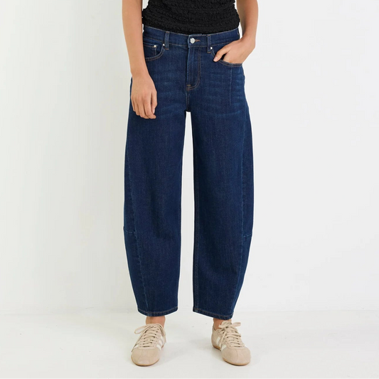 Graduate Stretch Barrel Jeans - Dark Blue