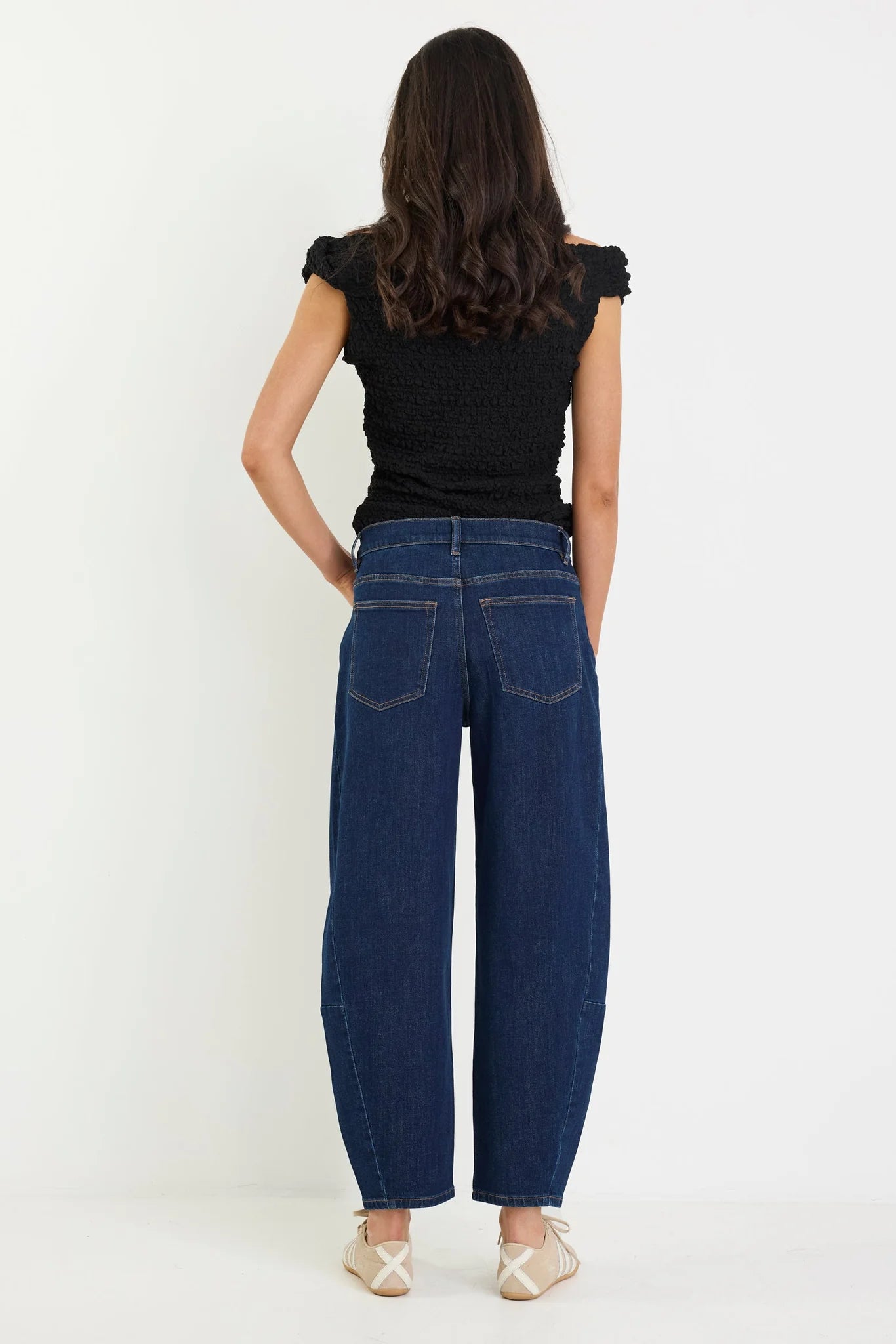 Graduate Stretch Barrel Jeans - Dark Blue