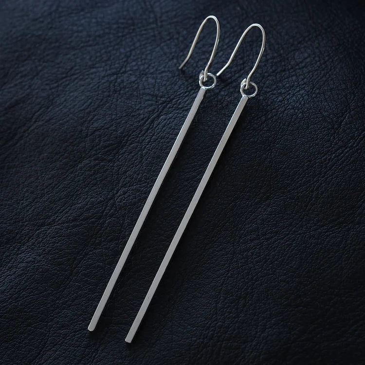 Silver Stick Earrings