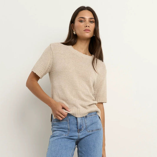 Loveable Yarn Knit Tee - Natural