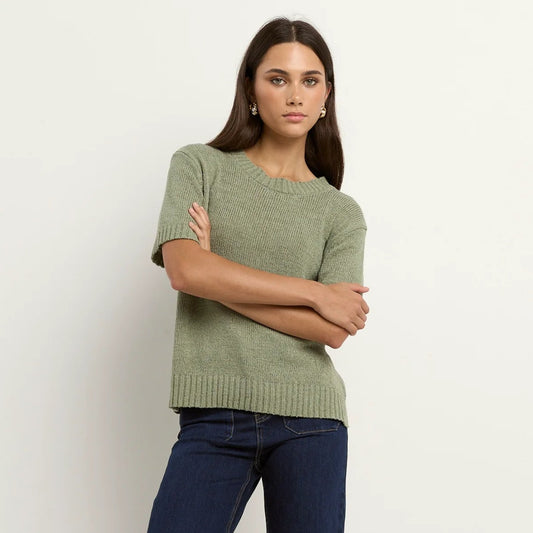Loveable Yarn Knit Tee - Sage