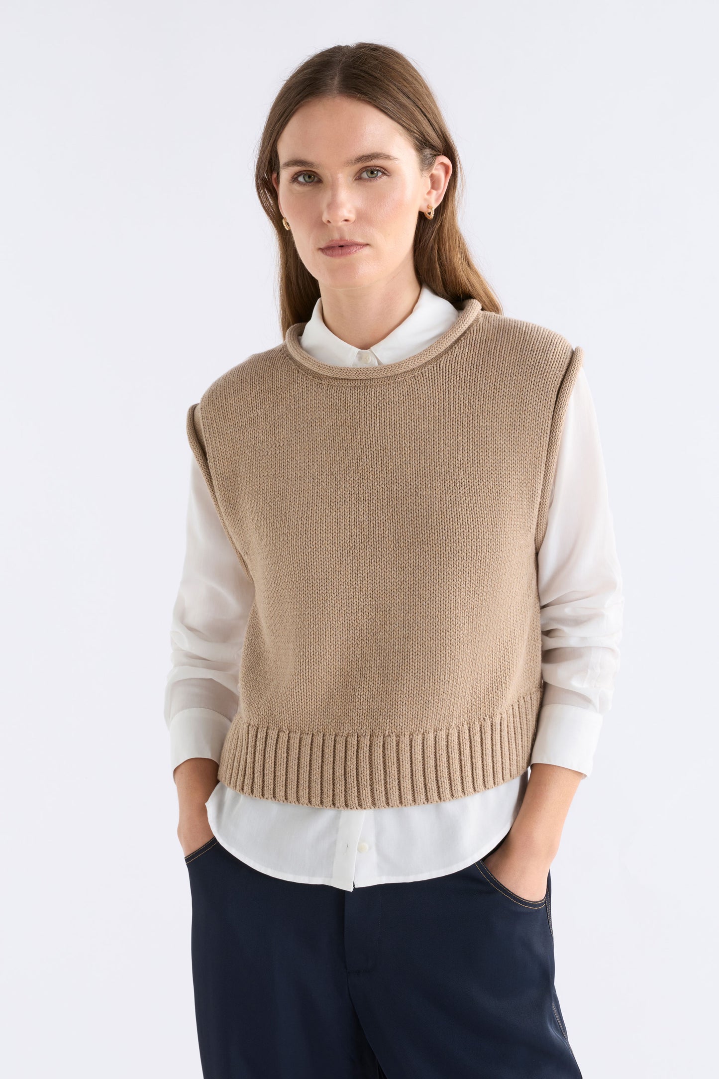 Lunel Knit Vest - Camel
