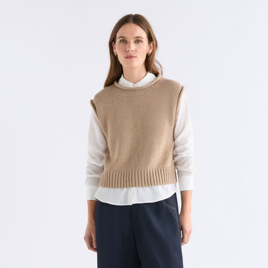 Lunel Knit Vest - Camel