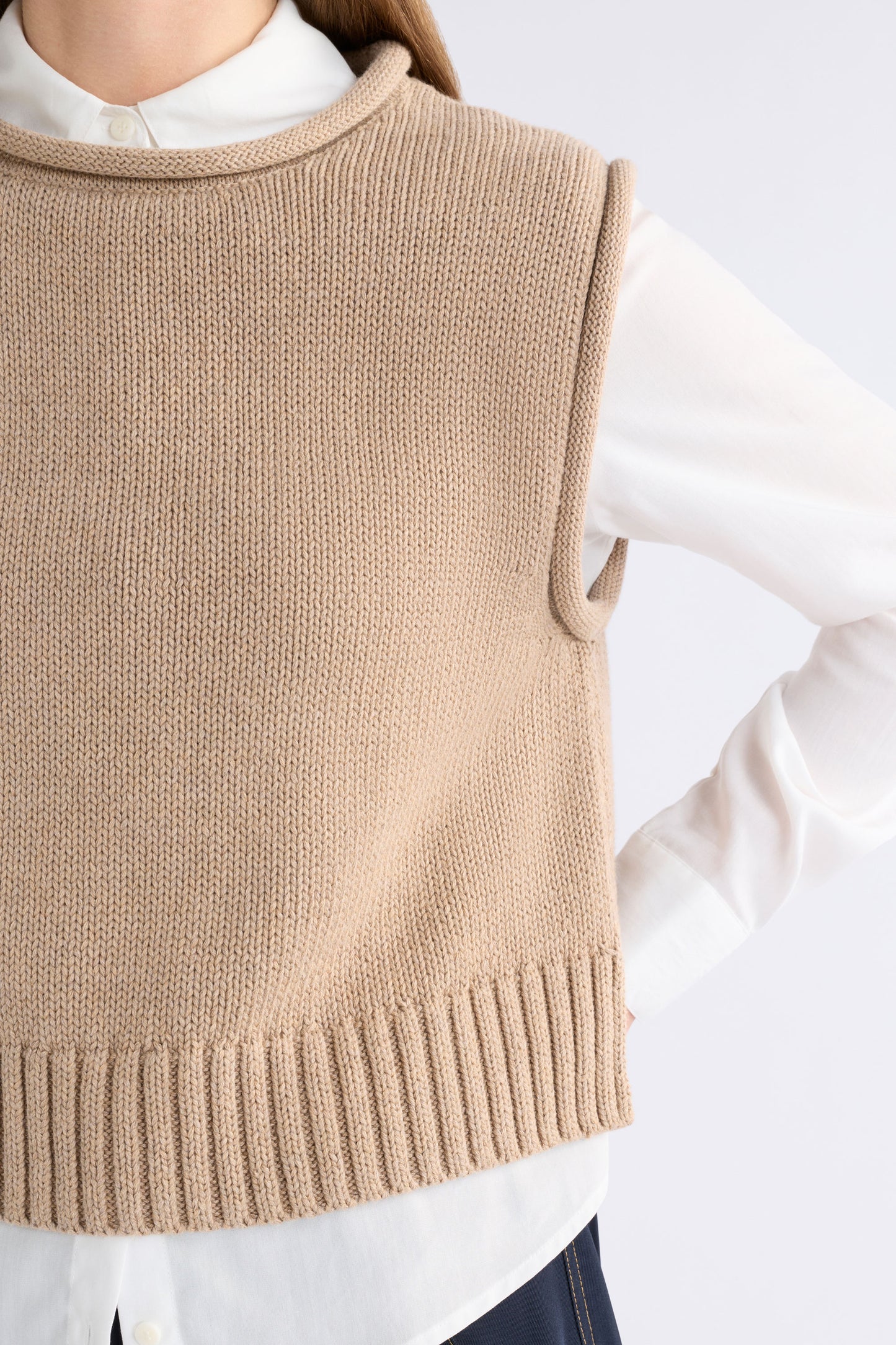 Lunel Knit Vest - Camel