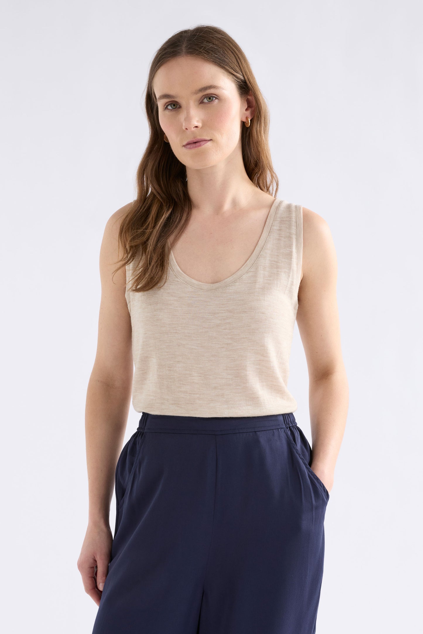 Merino Wool Tank - Flax