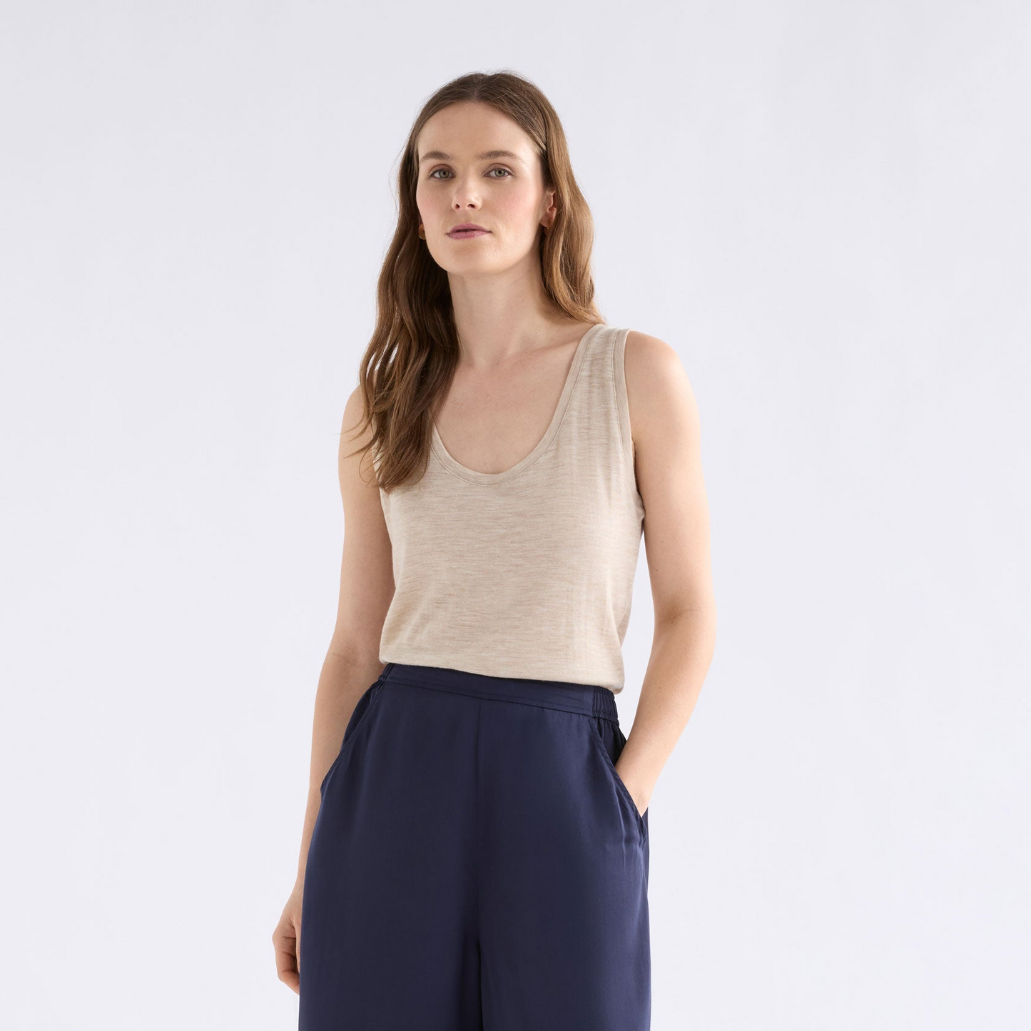 Merino Wool Tank - Flax