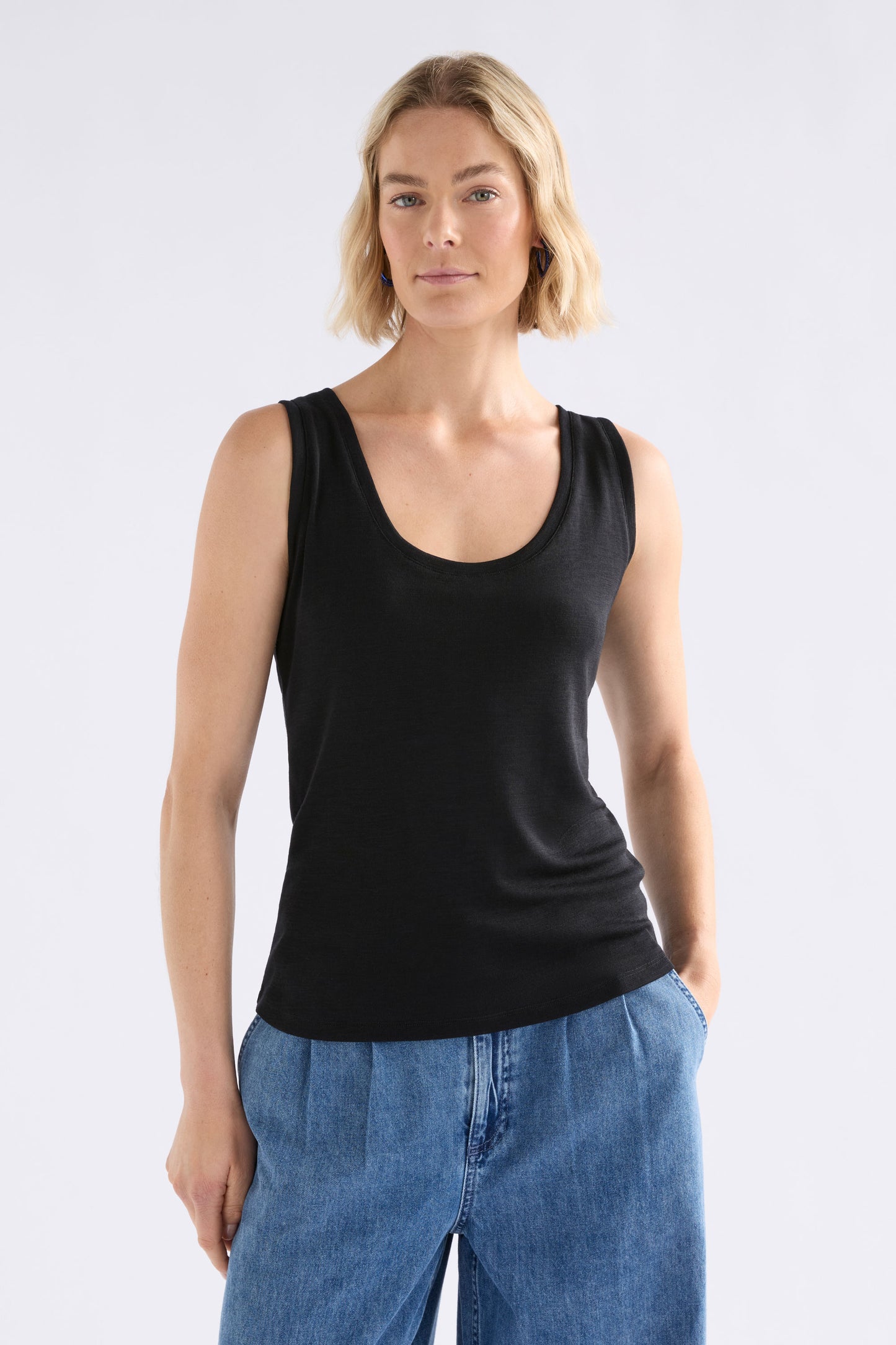 Merino Wool Tank - Black