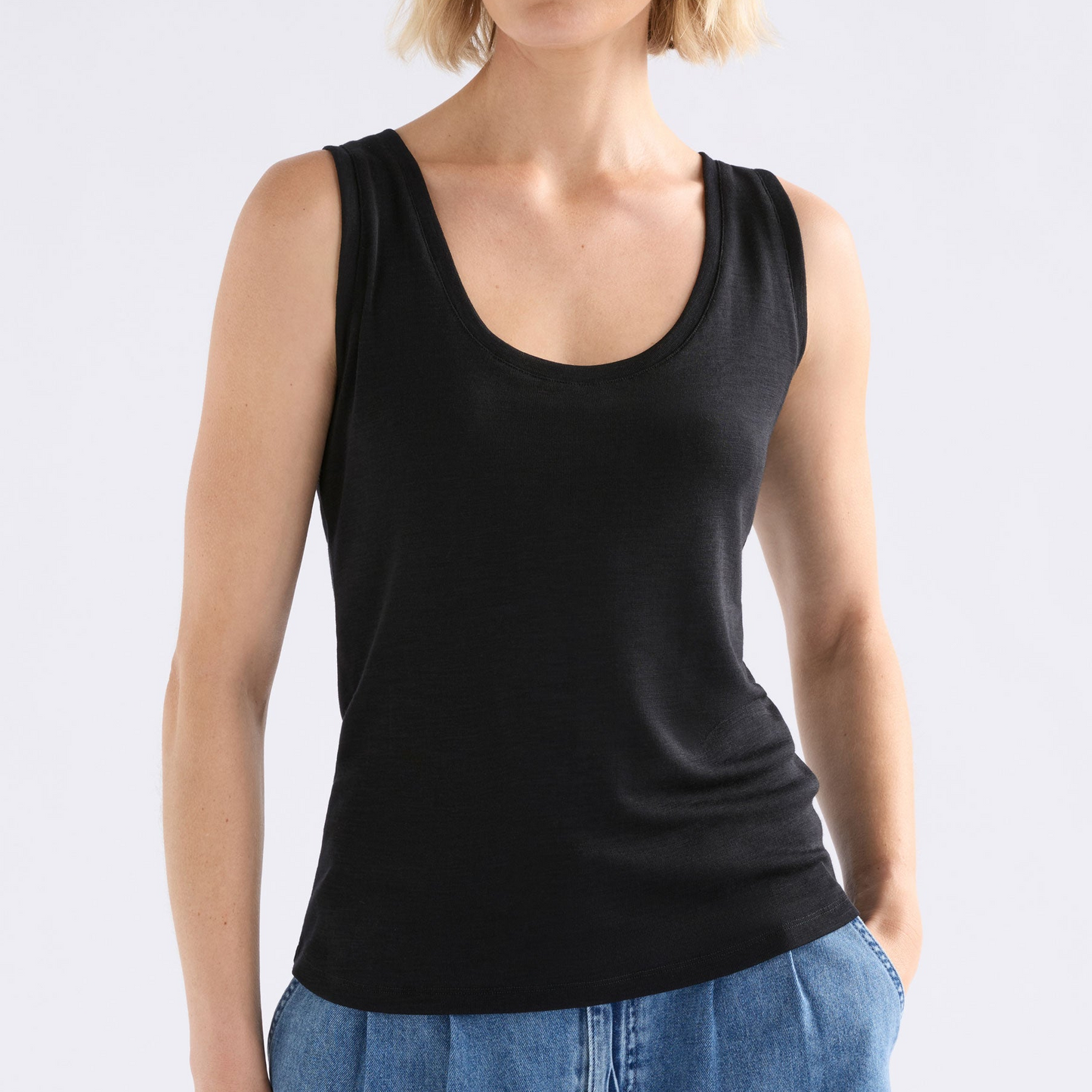 Merino Wool Tank - Black
