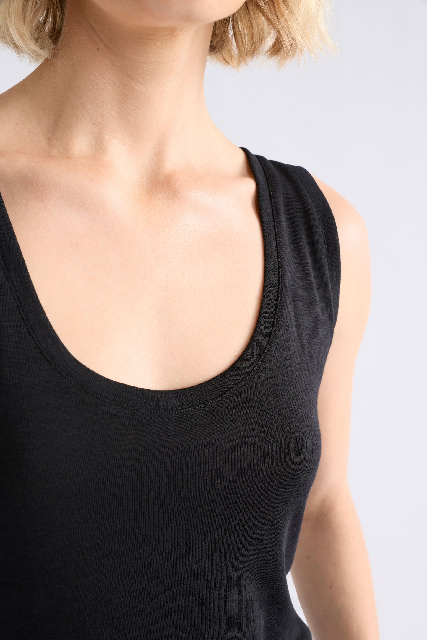 Merino Wool Tank - Black