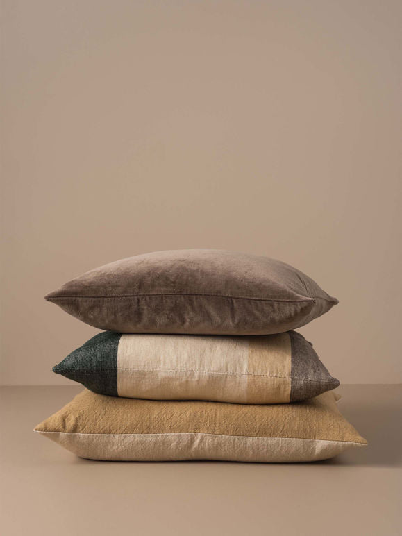 Morandi Handwoven Linen Cushion Cover - Nori/Multi
