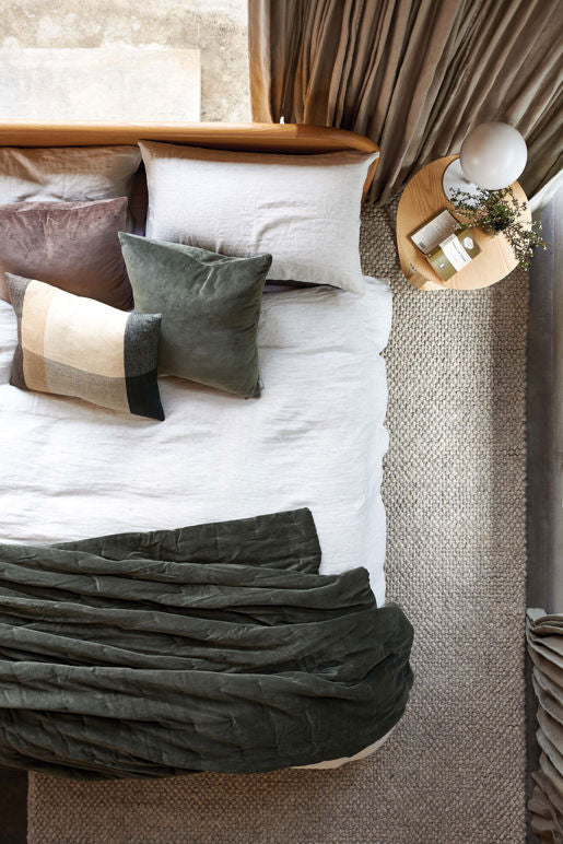 Morandi Handwoven Linen Cushion Cover - Nori/Multi
