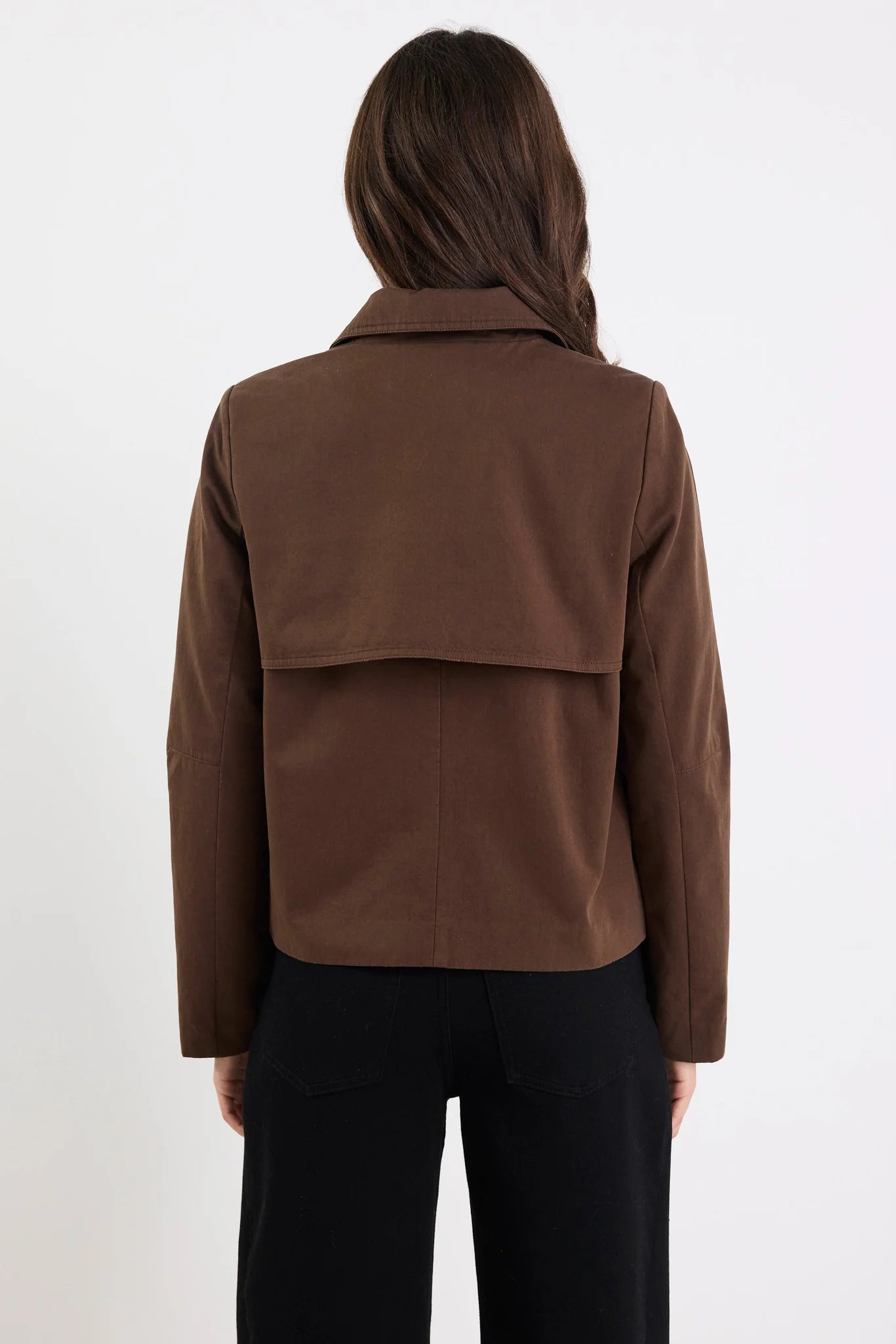 Pathway Cropped Trench Jacket - Chocolate