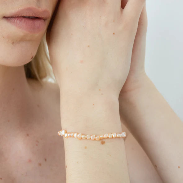 Peachy In Pearls Bracelet