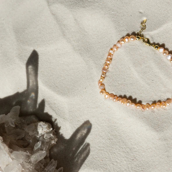 Peachy In Pearls Bracelet